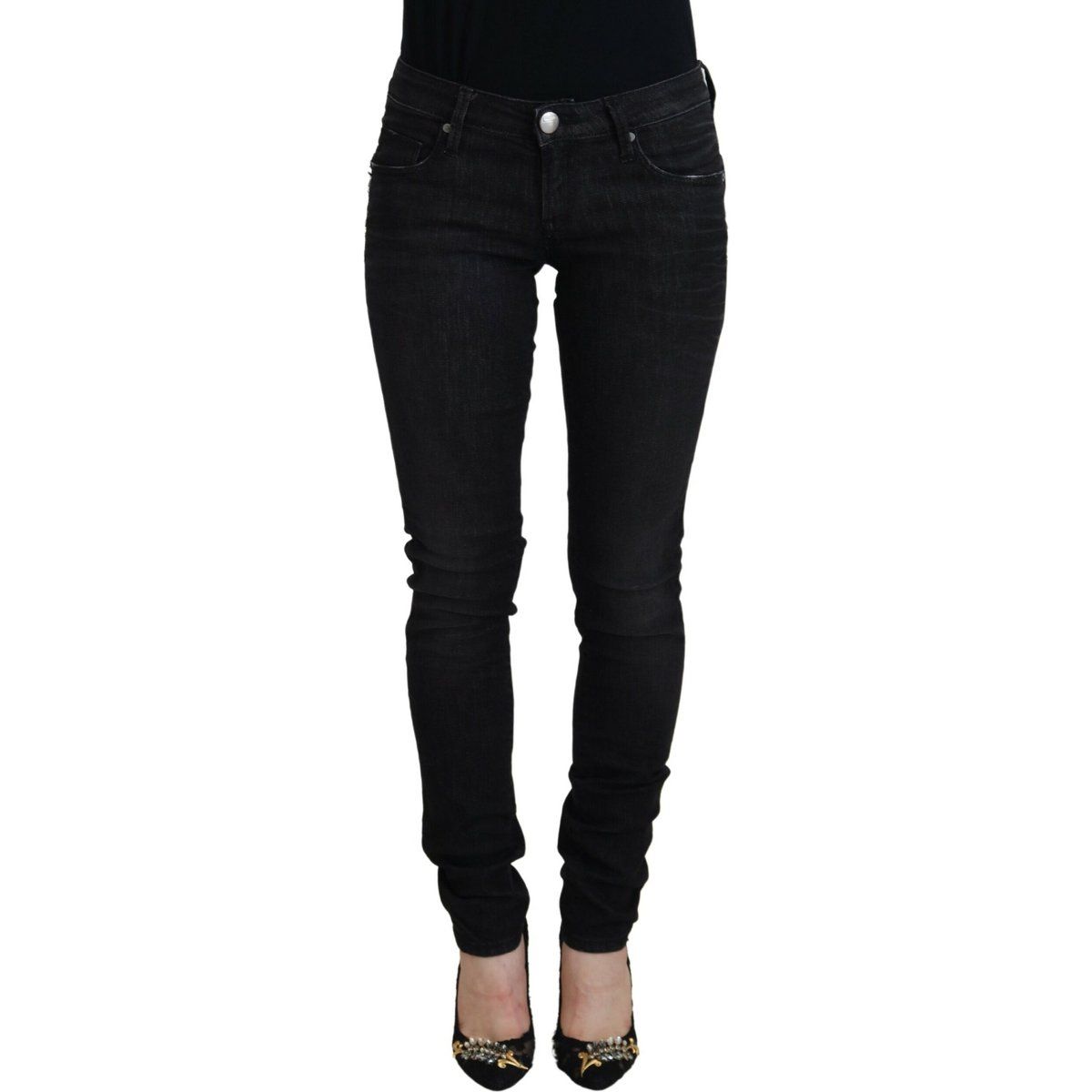 Dunkle Waschung Skinny Jeans Knöchellänge