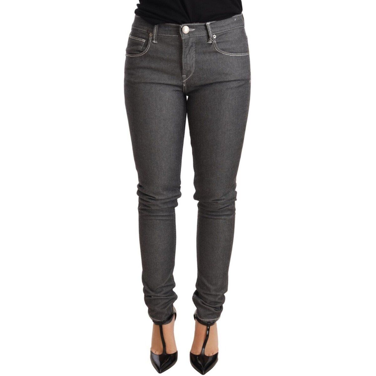 Grau Denim Jeans mit schlanker Passform