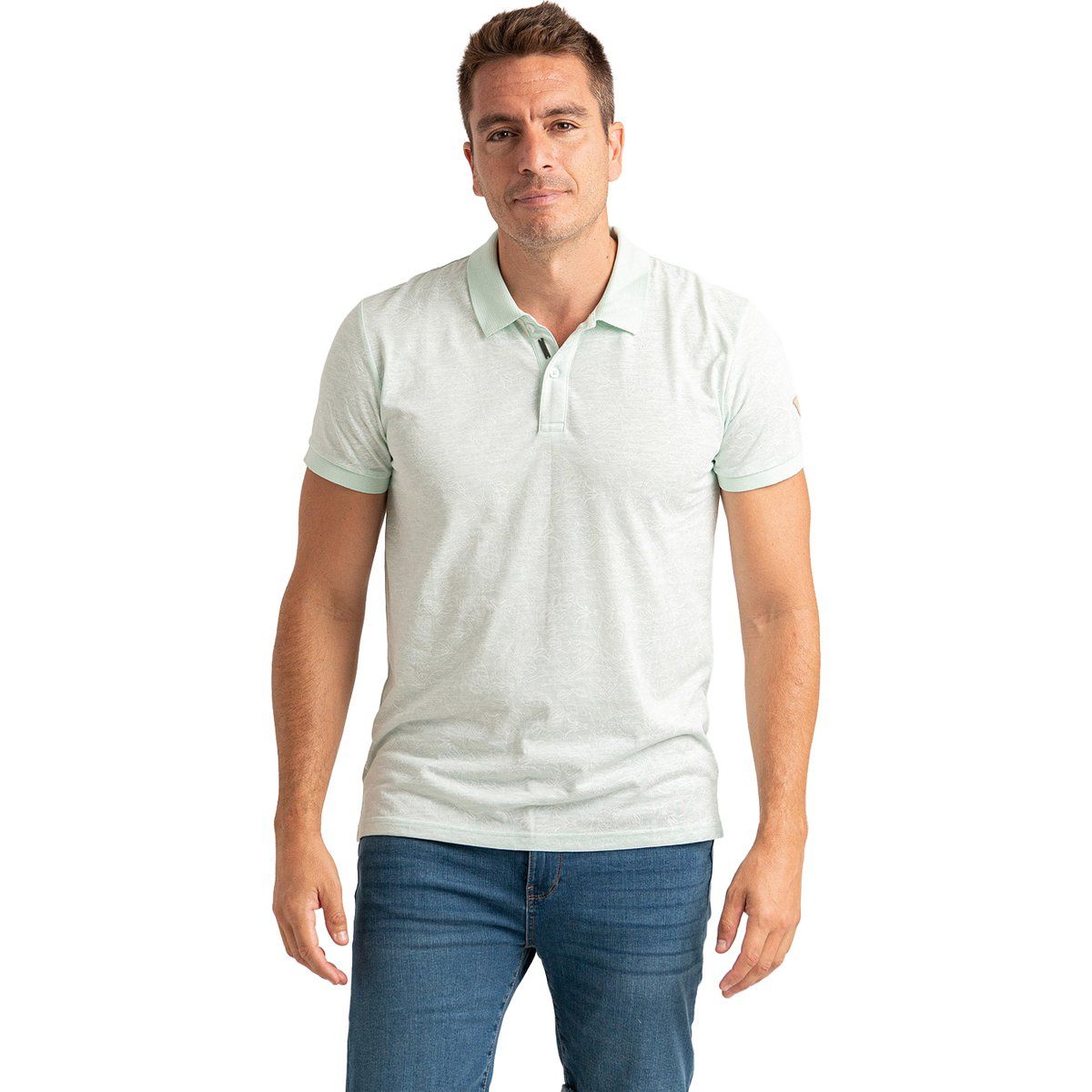 Herren Kurzarm Poloshirt mit Textur