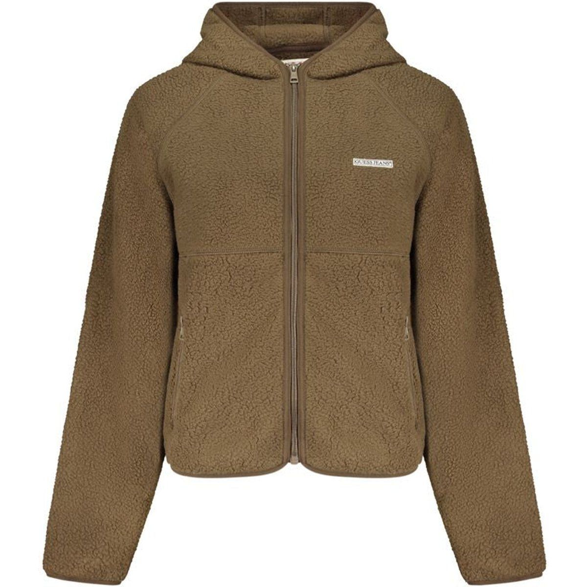 Brauner Fleece-Hoodie mit Reißverschluss