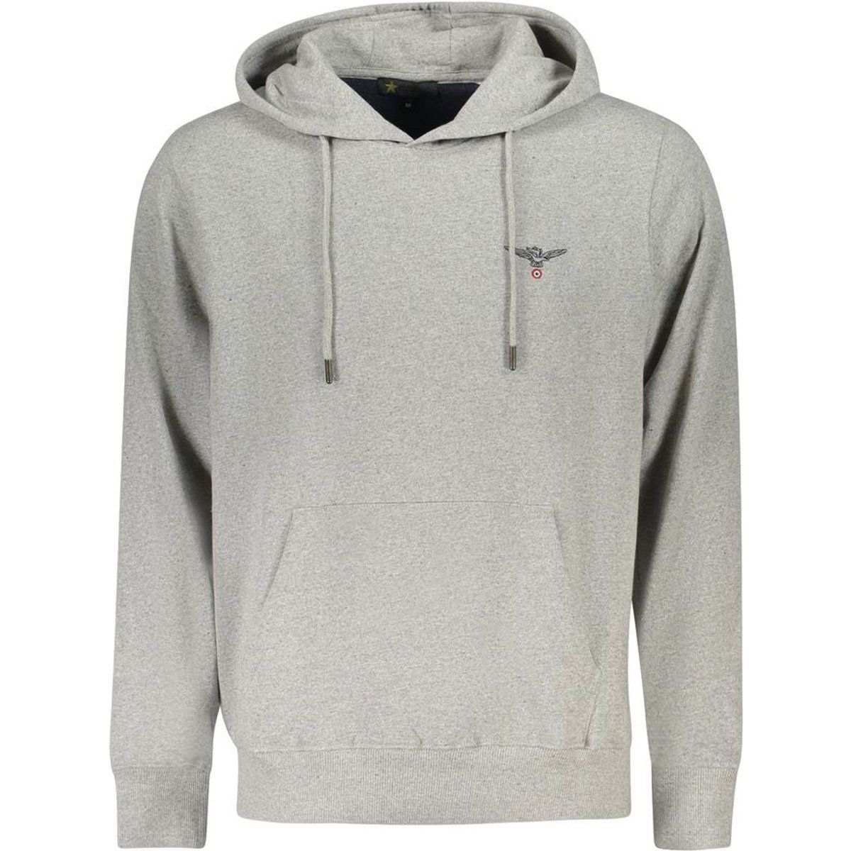 Grauer Kapuzenpullover mit Logo