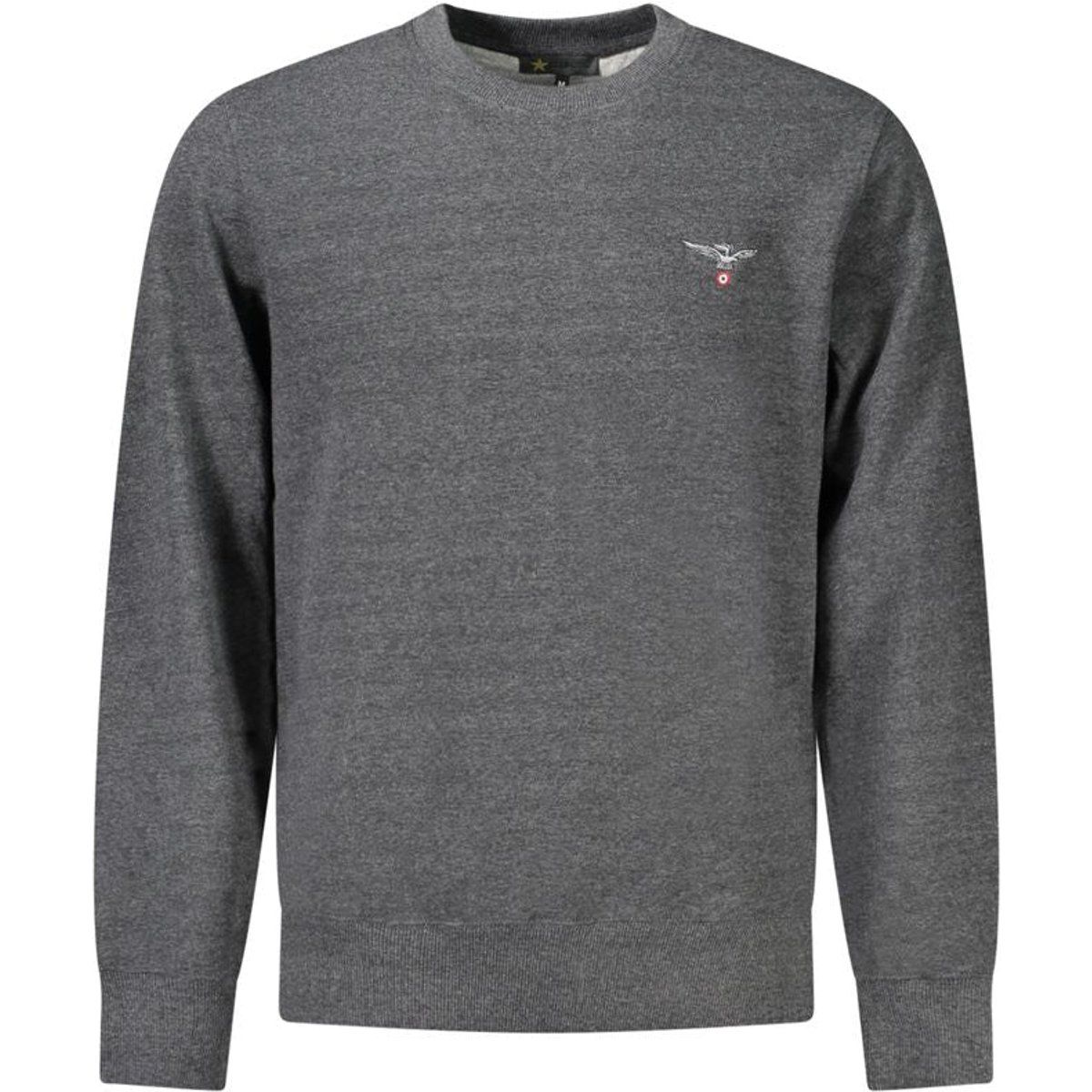 Graues Herren-Sweatshirt mit Rundhalsausschnitt