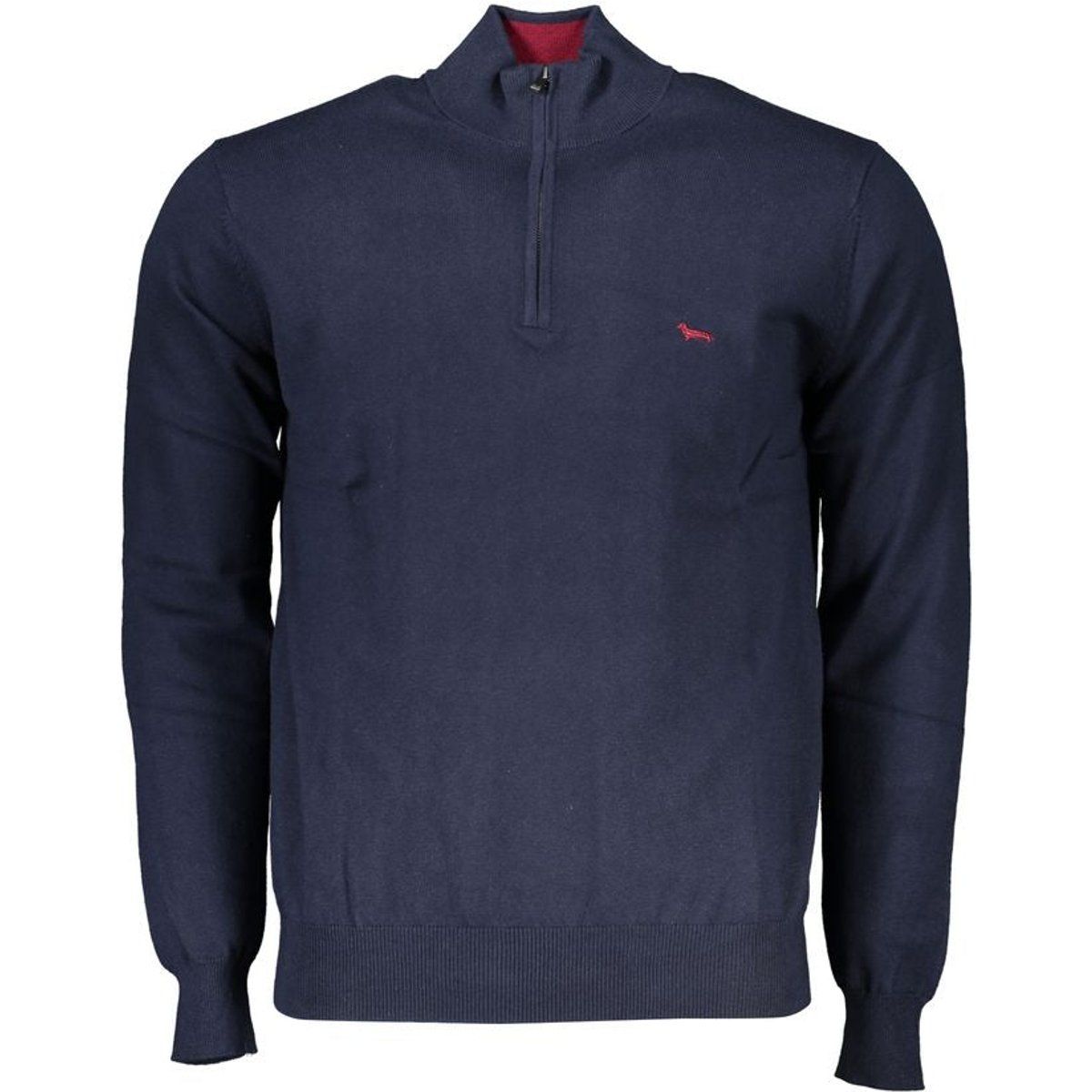 Herren Baumwollstrickpullover mit halbem Reißverschluss