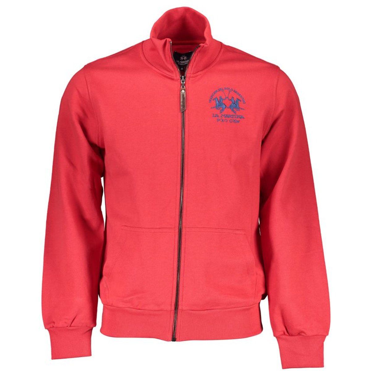 Herren rotes Baumwoll-Sweatshirt mit Reißverschluss