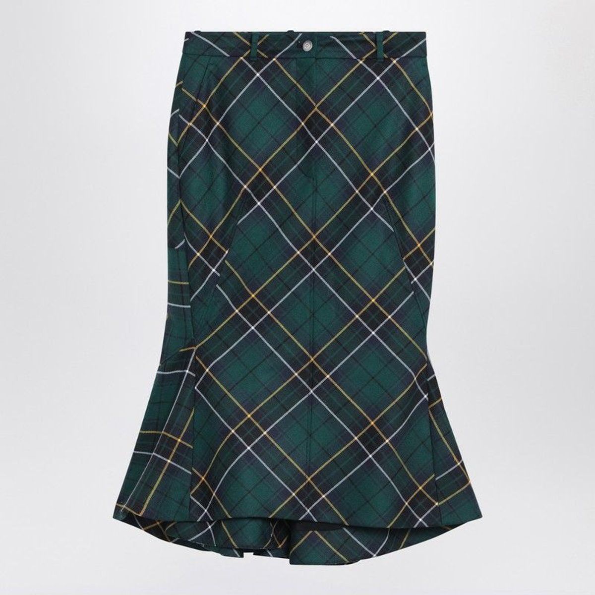 Eleganter Tartan Wollrock mit ausgestelltem Schnitt