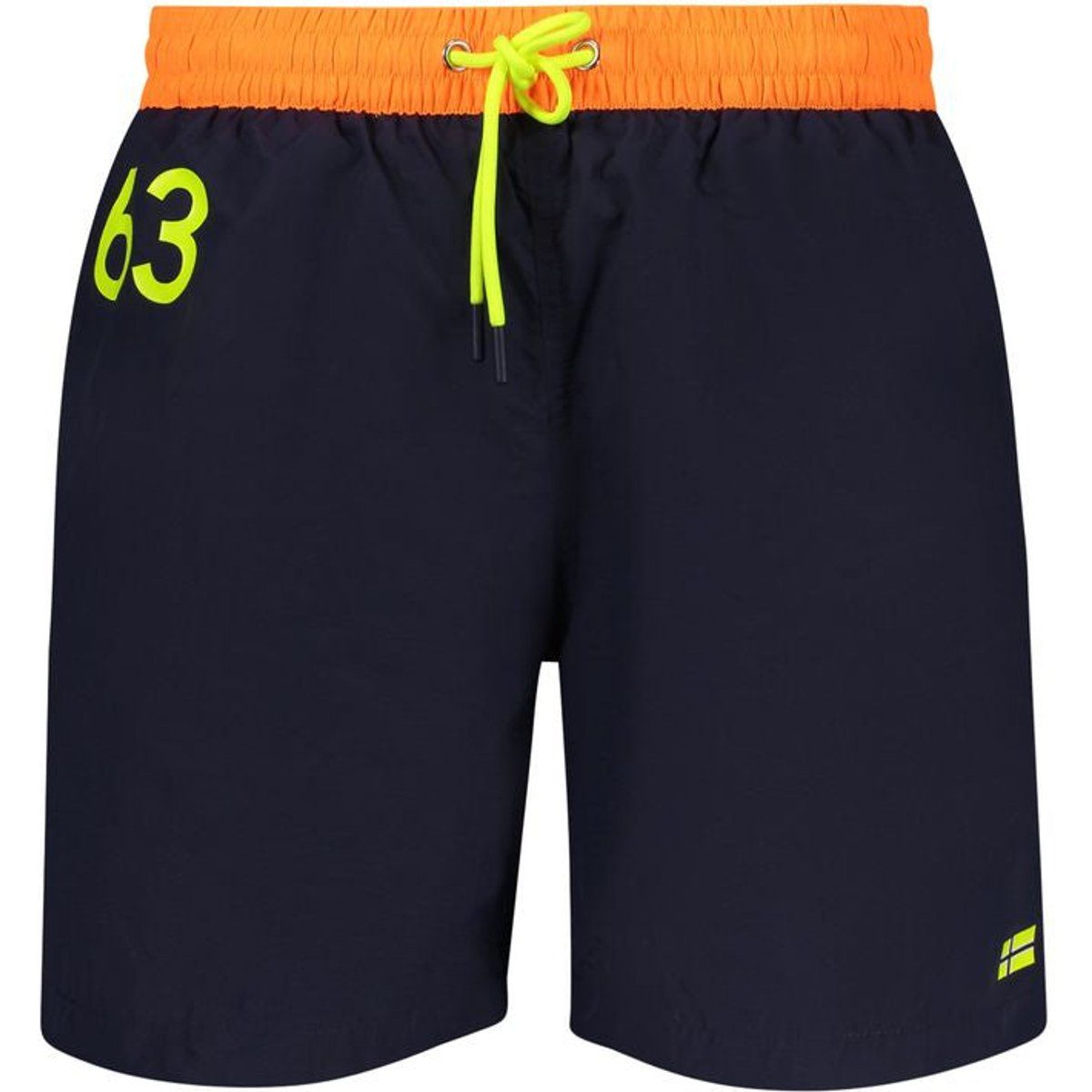 Herren Badehose Marineblau mit Kontrastbund