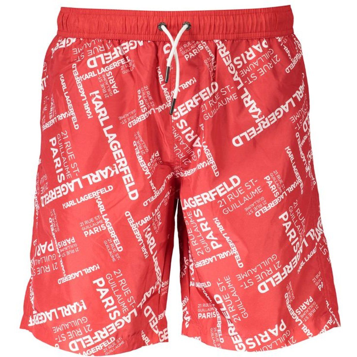 Herren Badeshorts mit rotem Logoprint