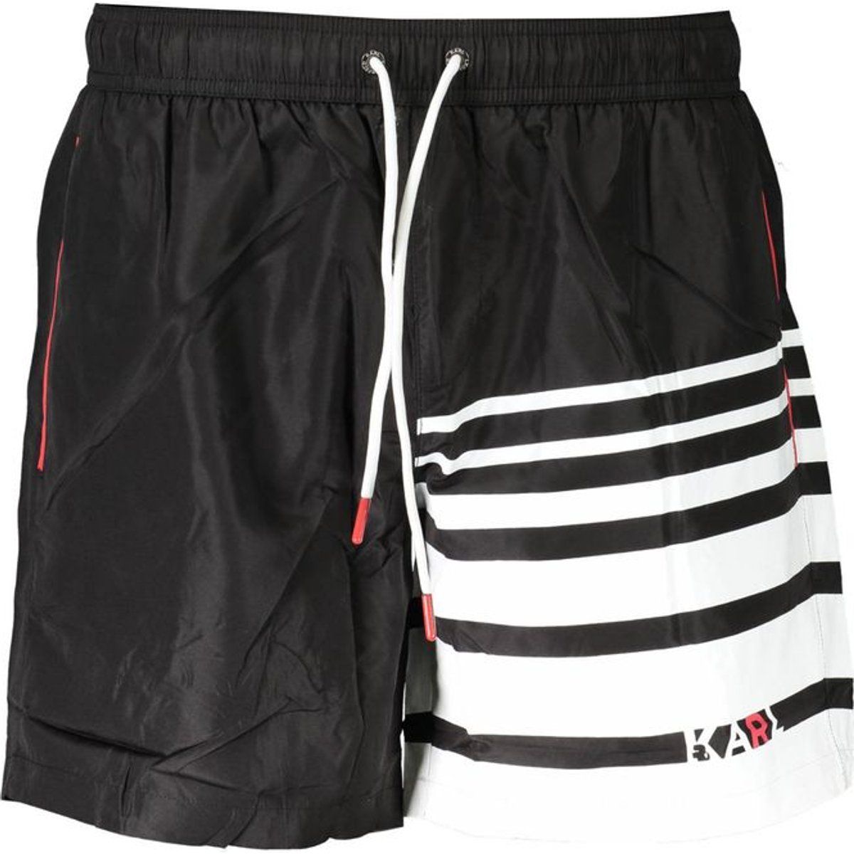 Gestreifte Badeshorts mit Logo-Detail