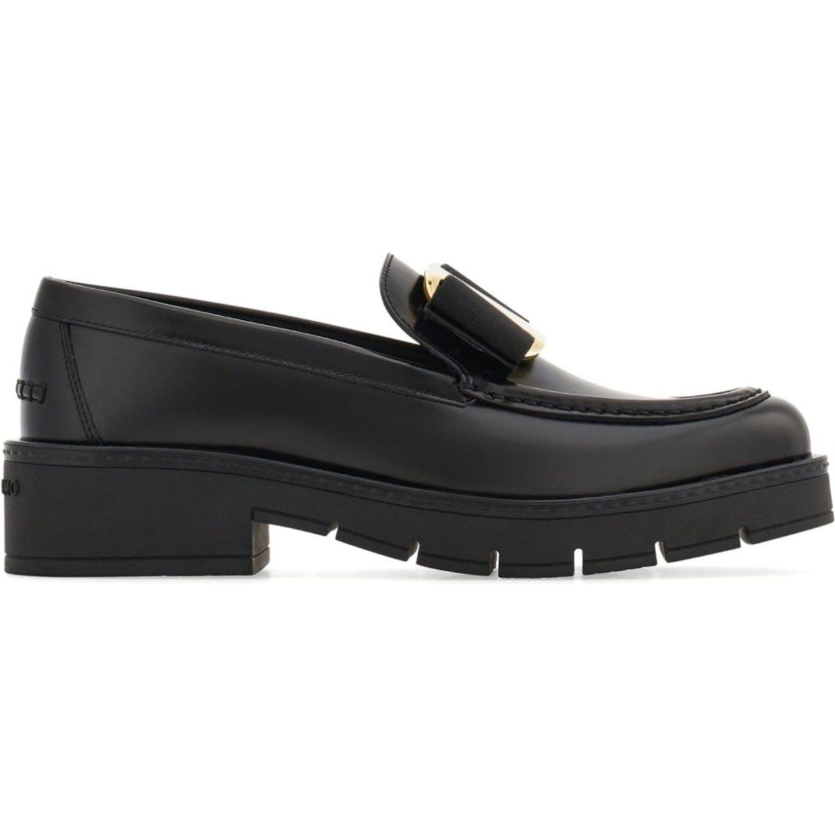 Schwarze Penny Loafers aus Leder mit Schnalle