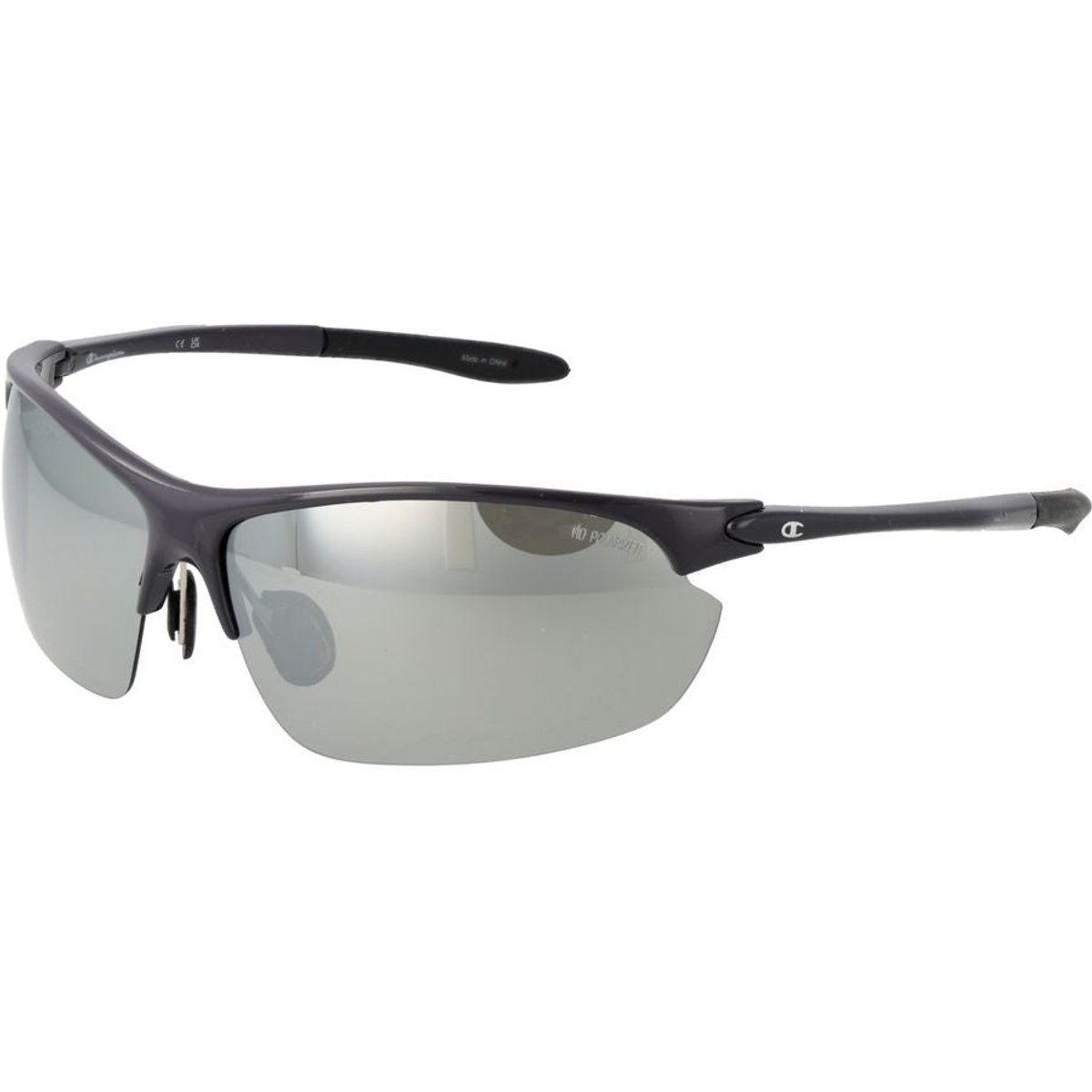 Silber verspiegelte Halbrand-Sonnenbrille