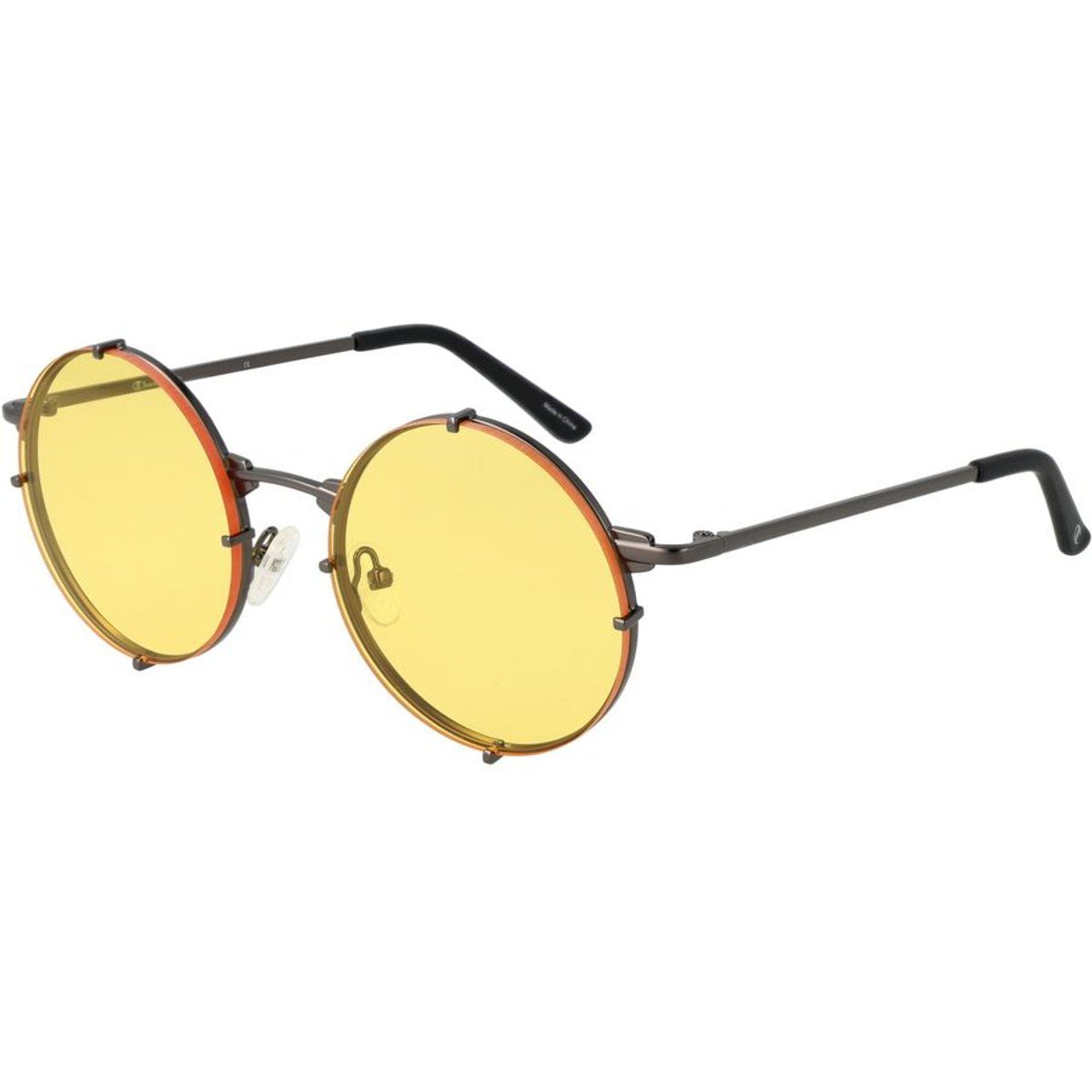 Runde Sonnenbrille mit gelben Gläsern