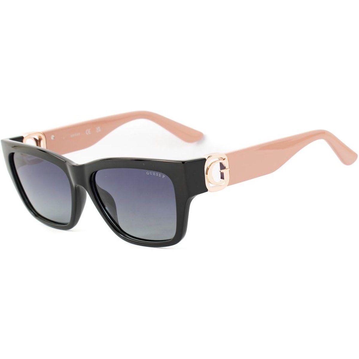 Klobige Sonnenbrille mit schwarzem Rahmen