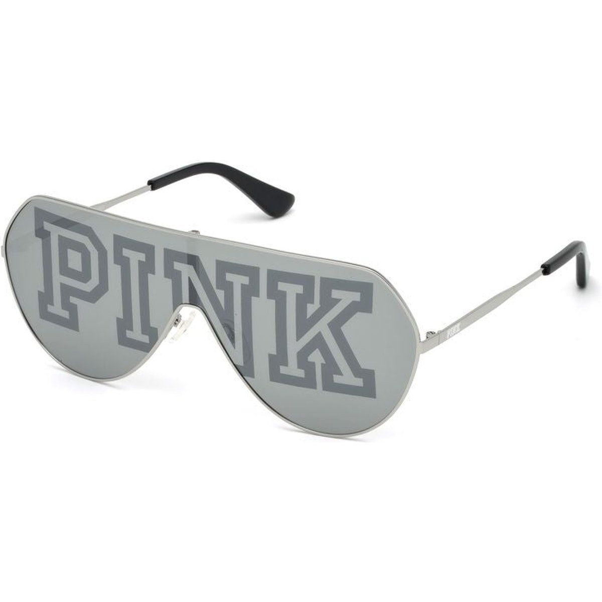 Schildförmige verspiegelte Sonnenbrille mit Logo