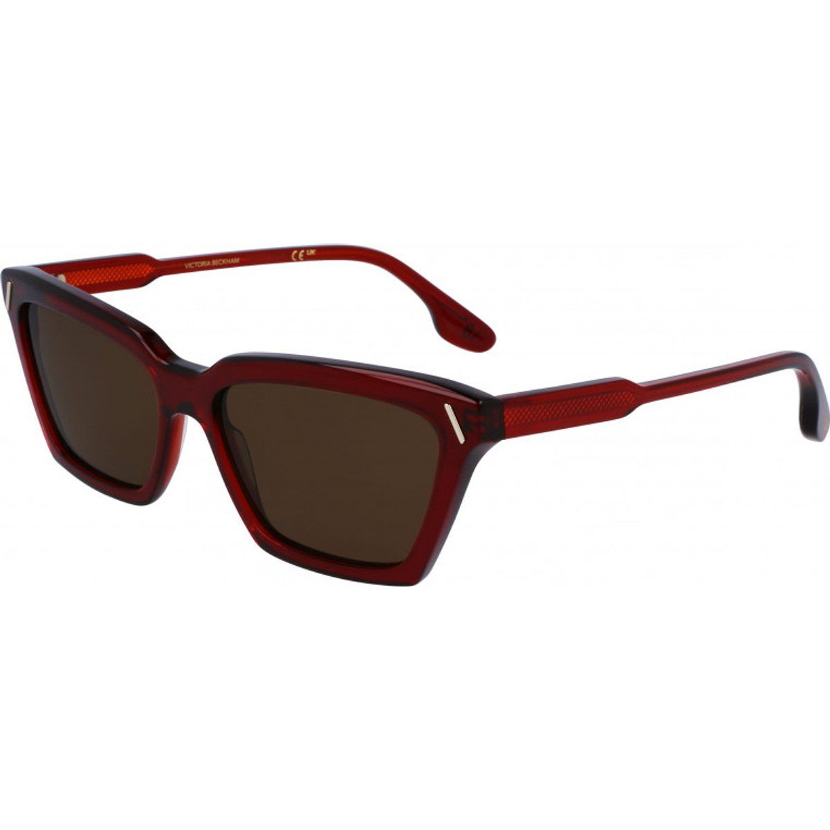 Eckige Cat-Eye-Sonnenbrille mit Metalldetail