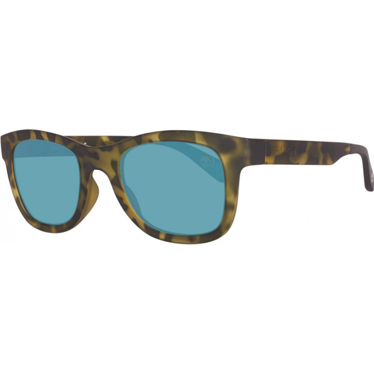 Sonnenbrille mit blauem Glas und quadratischem Rahmen