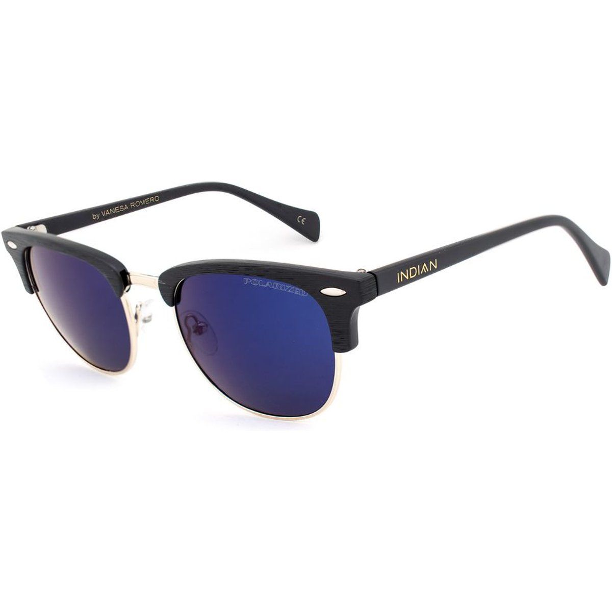 Sonnenbrille im Clubmaster-Stil mit blauen Gläsern