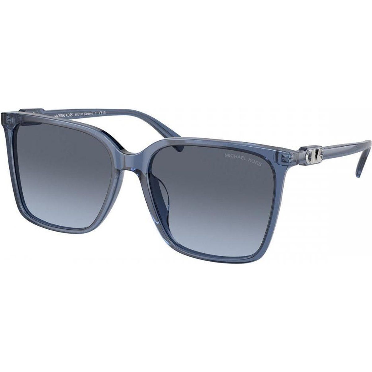 Blaue Sonnenbrille mit quadratischem Rahmen
