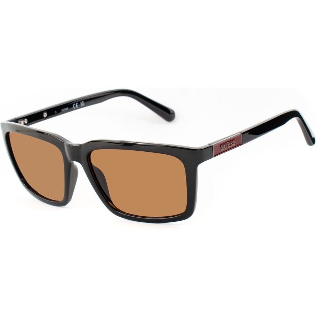 Rechteckige Sonnenbrille mit schwarzem Rahmen