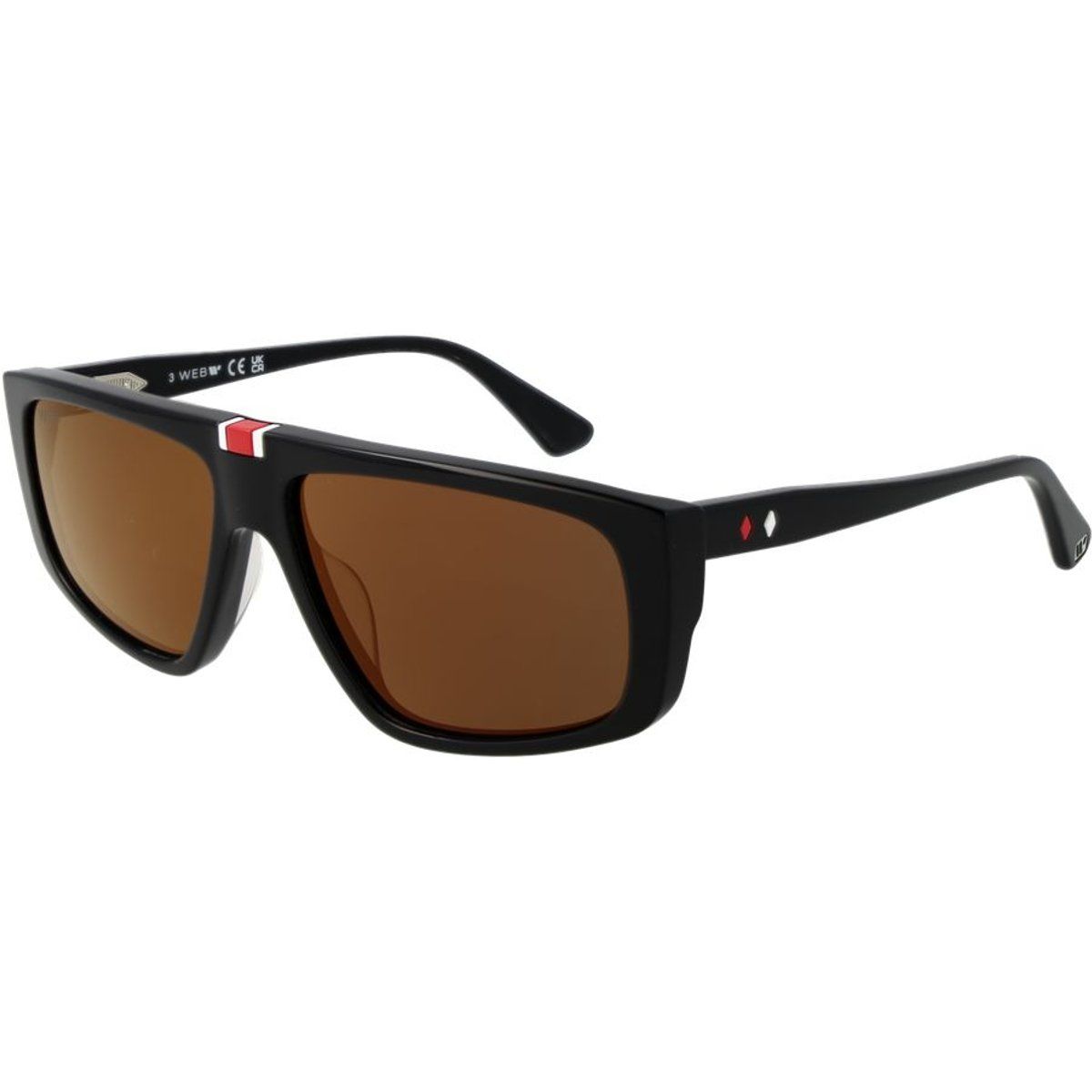 Schwarze rechteckige Vollrand-Sonnenbrille