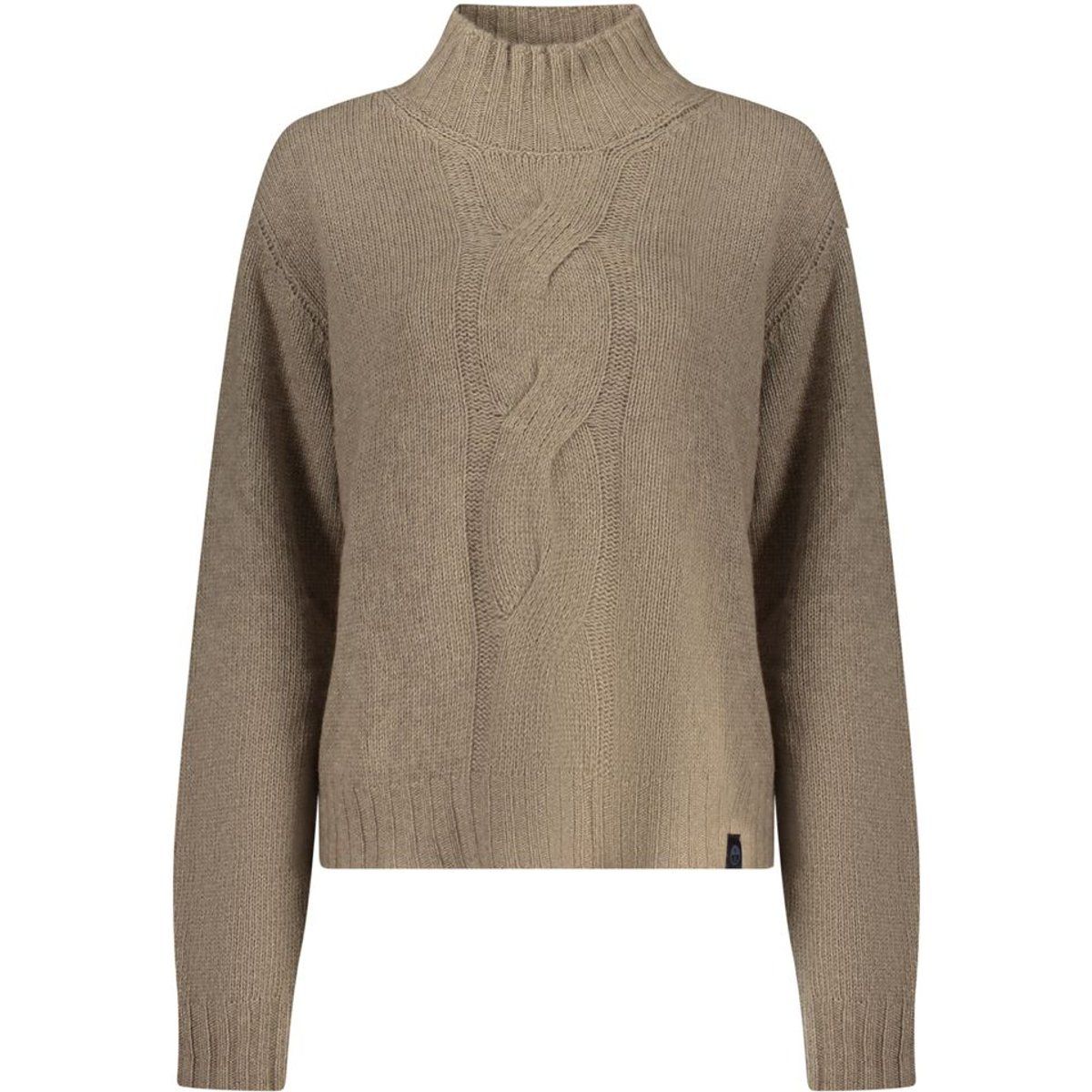 Rollkragenpullover mit Zopfmuster