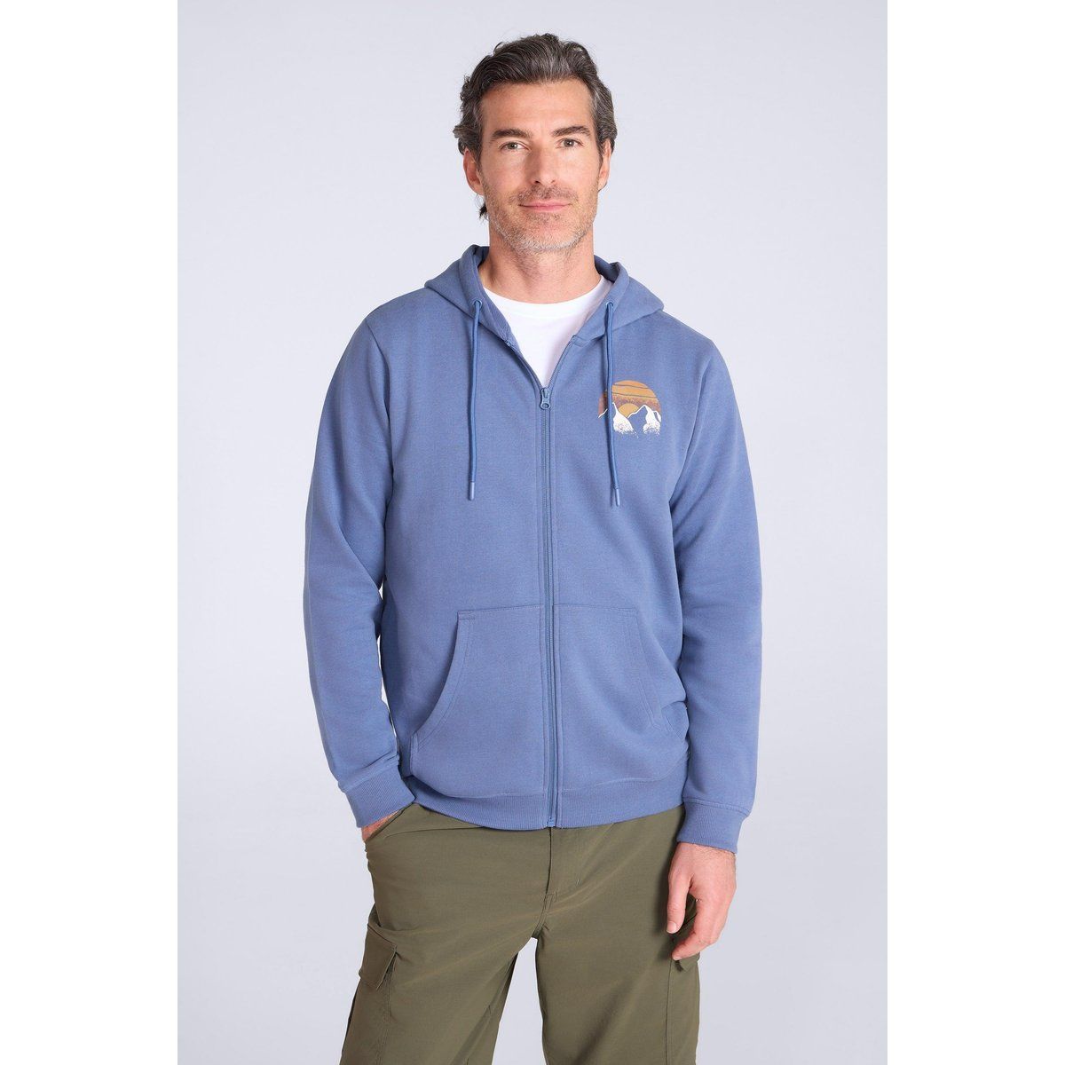 Mountain Warehouse - Hoodie mit durchgehendem Reißverschluss mit Kordelzug für Herren (Hellblau)