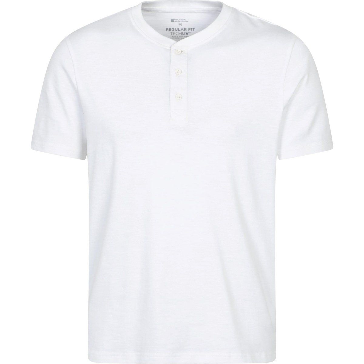 Weißes Henley-T-Shirt aus Bio-Baumwolle
