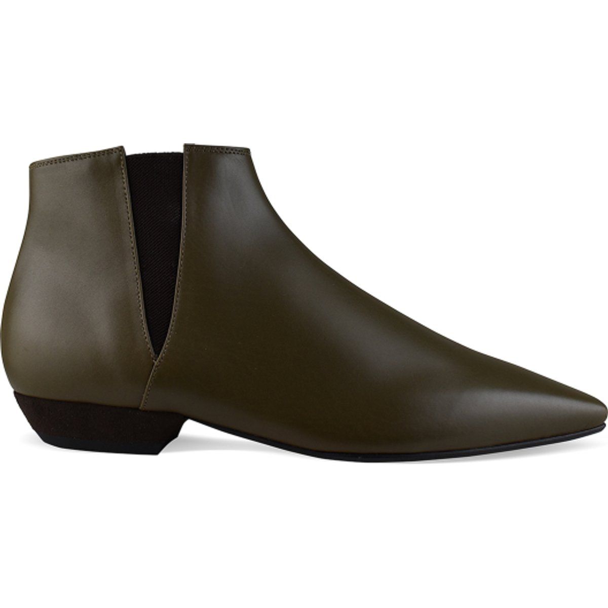 Spitze Zehen Leder Stiefeletten