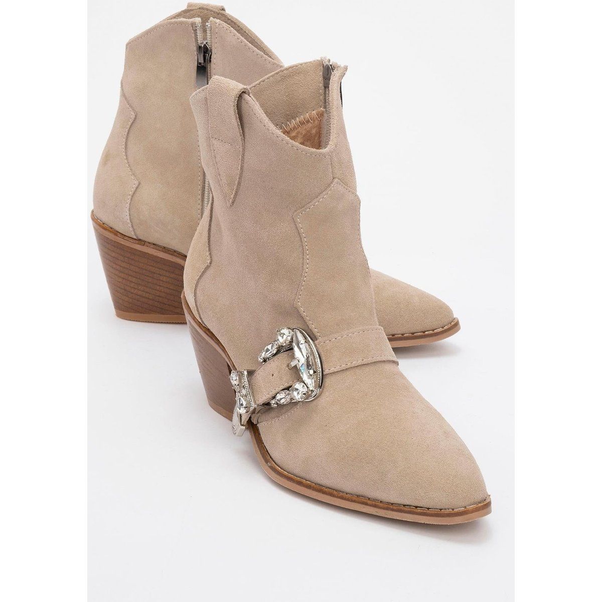 Any Leder Schnallen Stiefel
