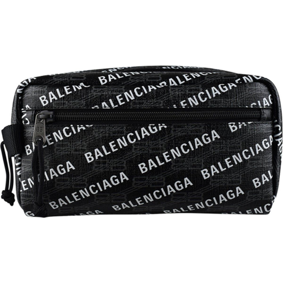 Waschtasche aus Canvas mit Logo-Print