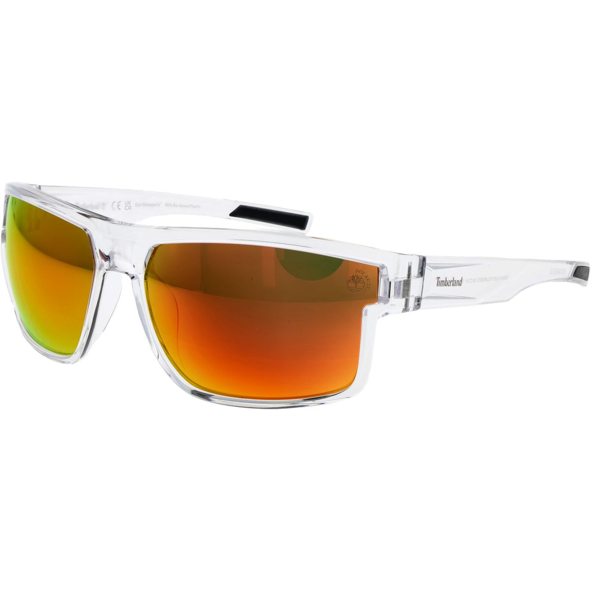 Rechteckige Sonnenbrille mit rot verspiegelten Gläsern