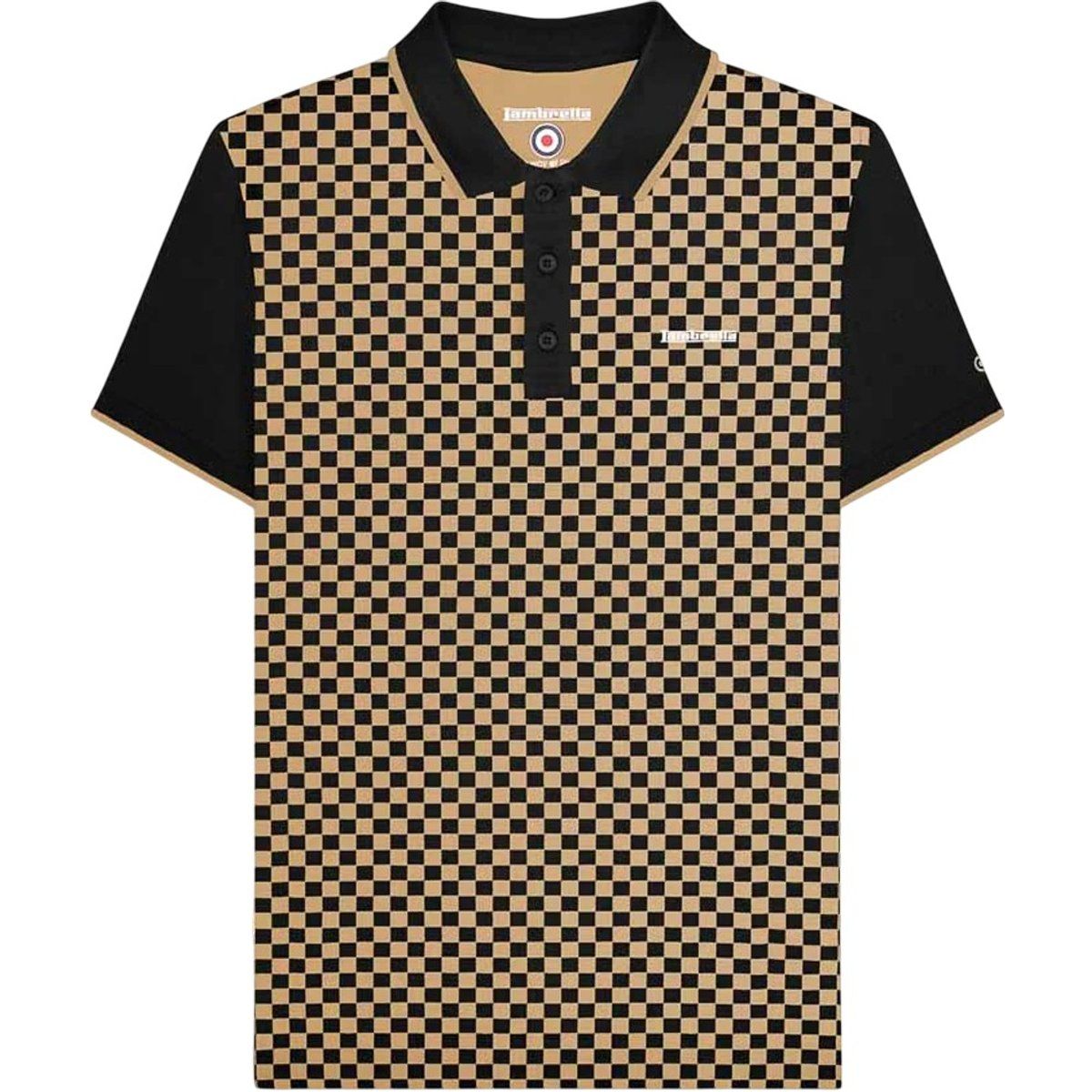 Lambretta - Poloshirt Rundum bedruckt für Herren (Schwarz/Nomade)