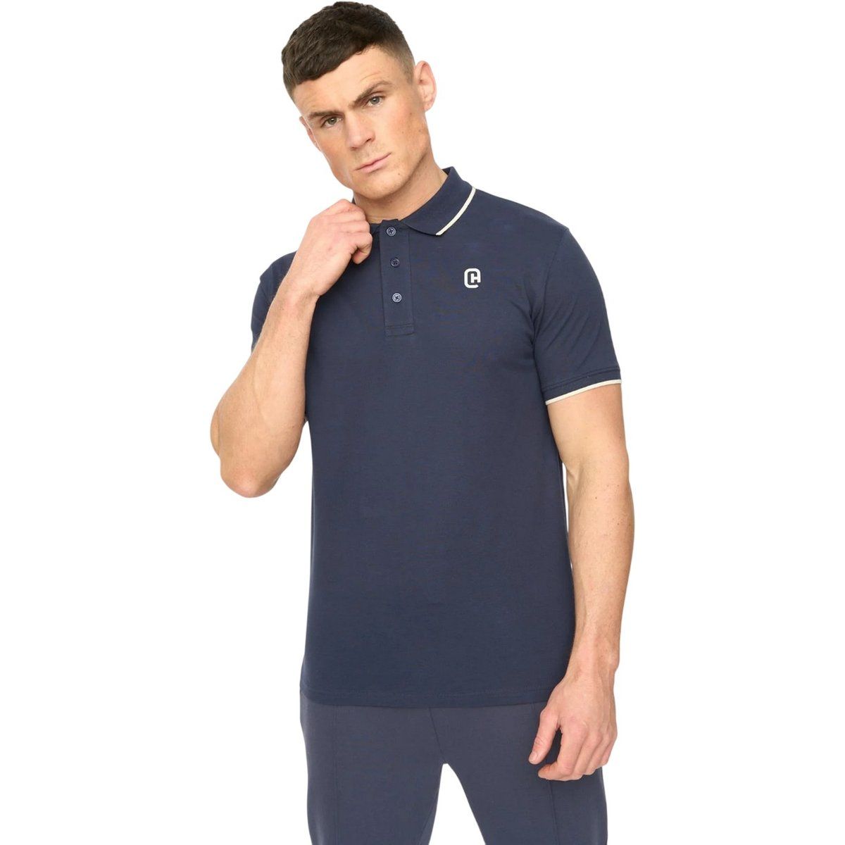 Herren Piqué Poloshirt mit Zierstreifen