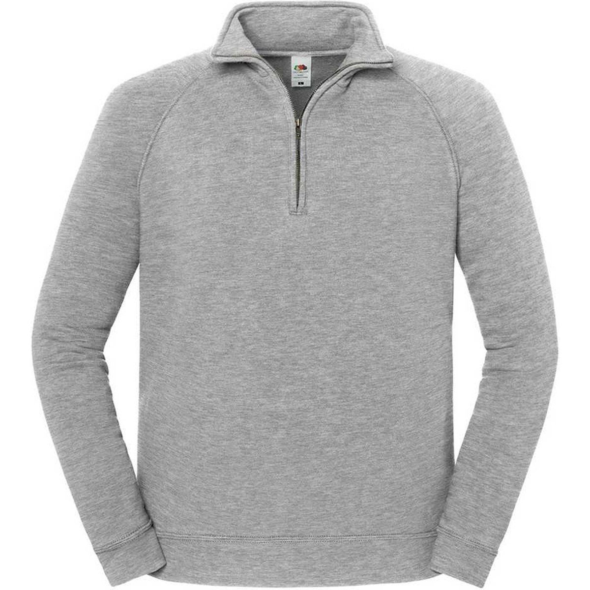 Fruit of the Loom - "Iconic Premium" Sweatshirt für Herren/Damen Unisex, mit kurzem Reißverschluss (Sportliches Heather)