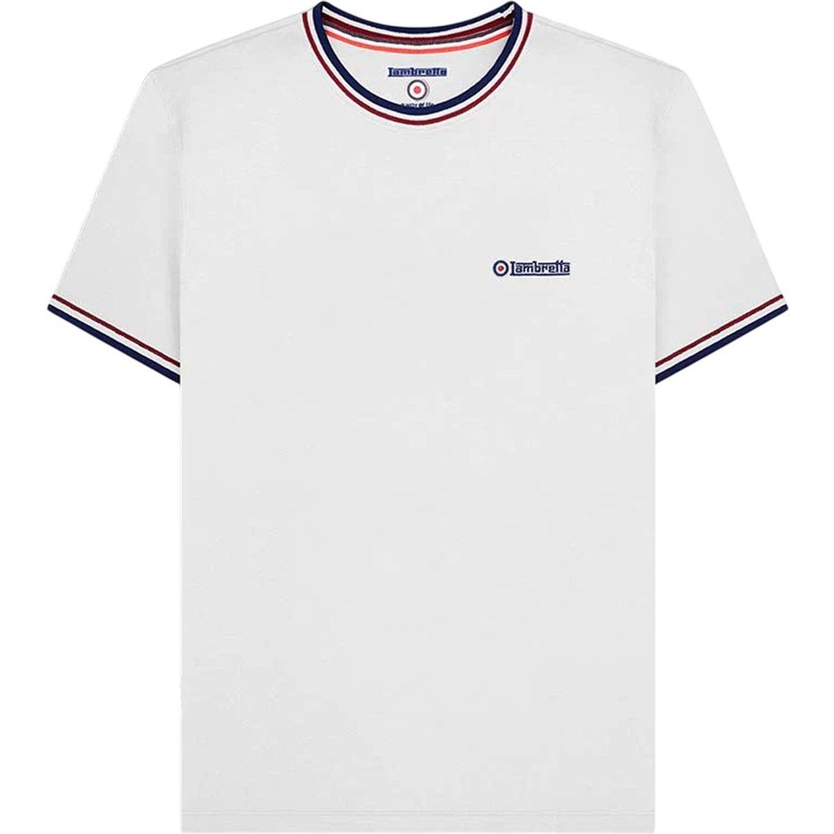 Lambretta - "SS25" T-Shirt für Herren (Weiß/Marine/Rot)