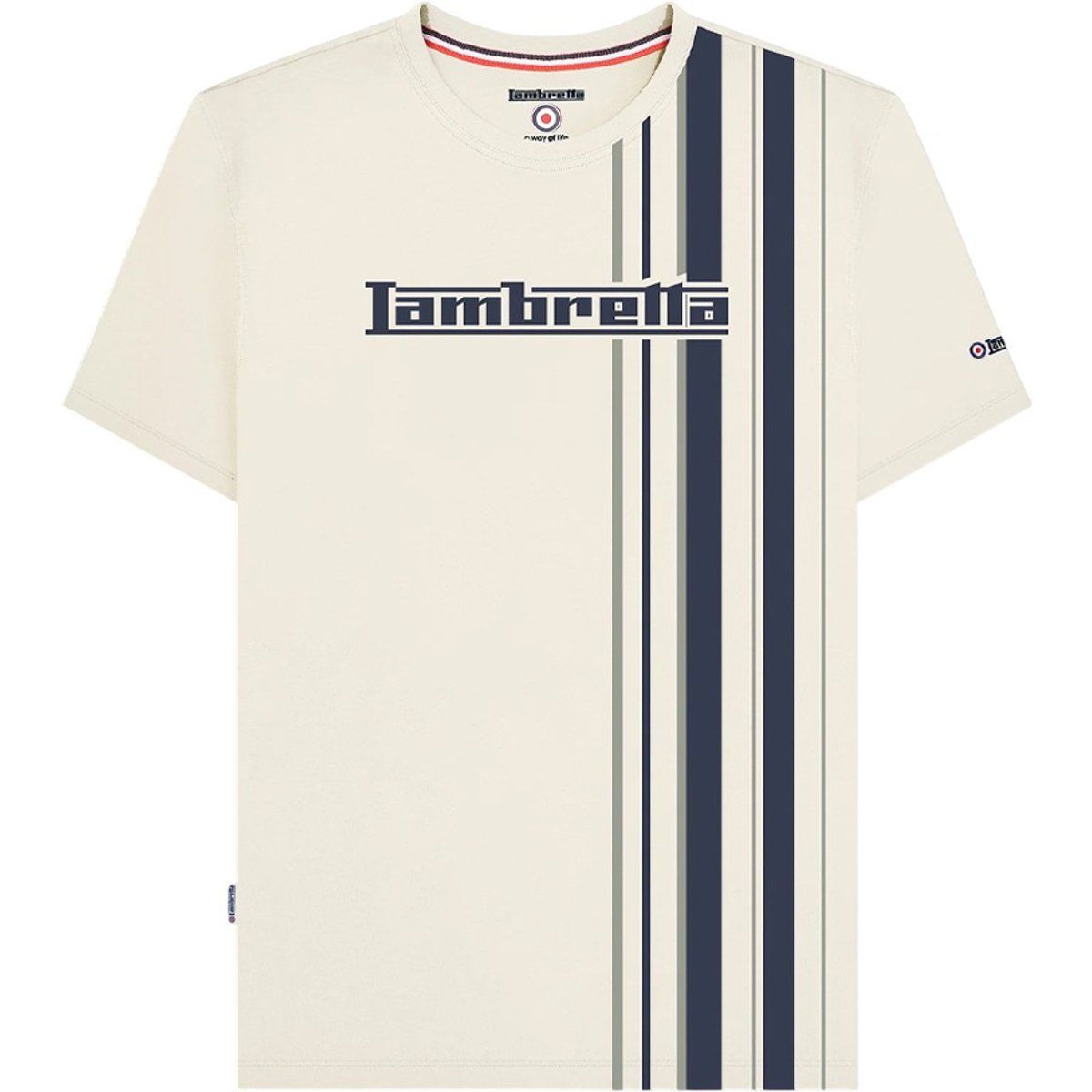 Gestreiftes Logo Baumwoll-T-Shirt