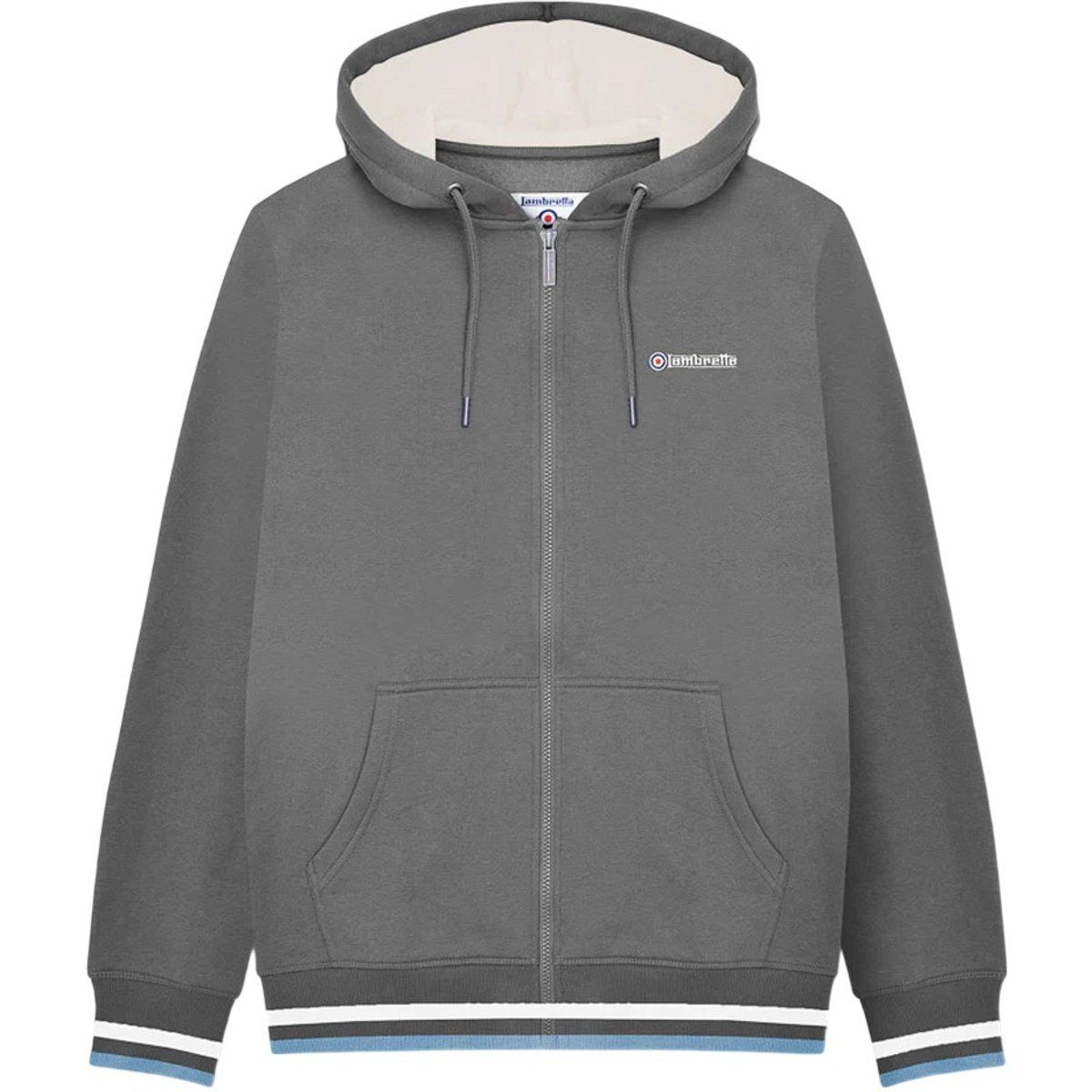 Lambretta - Hoodie mit durchgehendem Reißverschluss für Herren (Eisen)