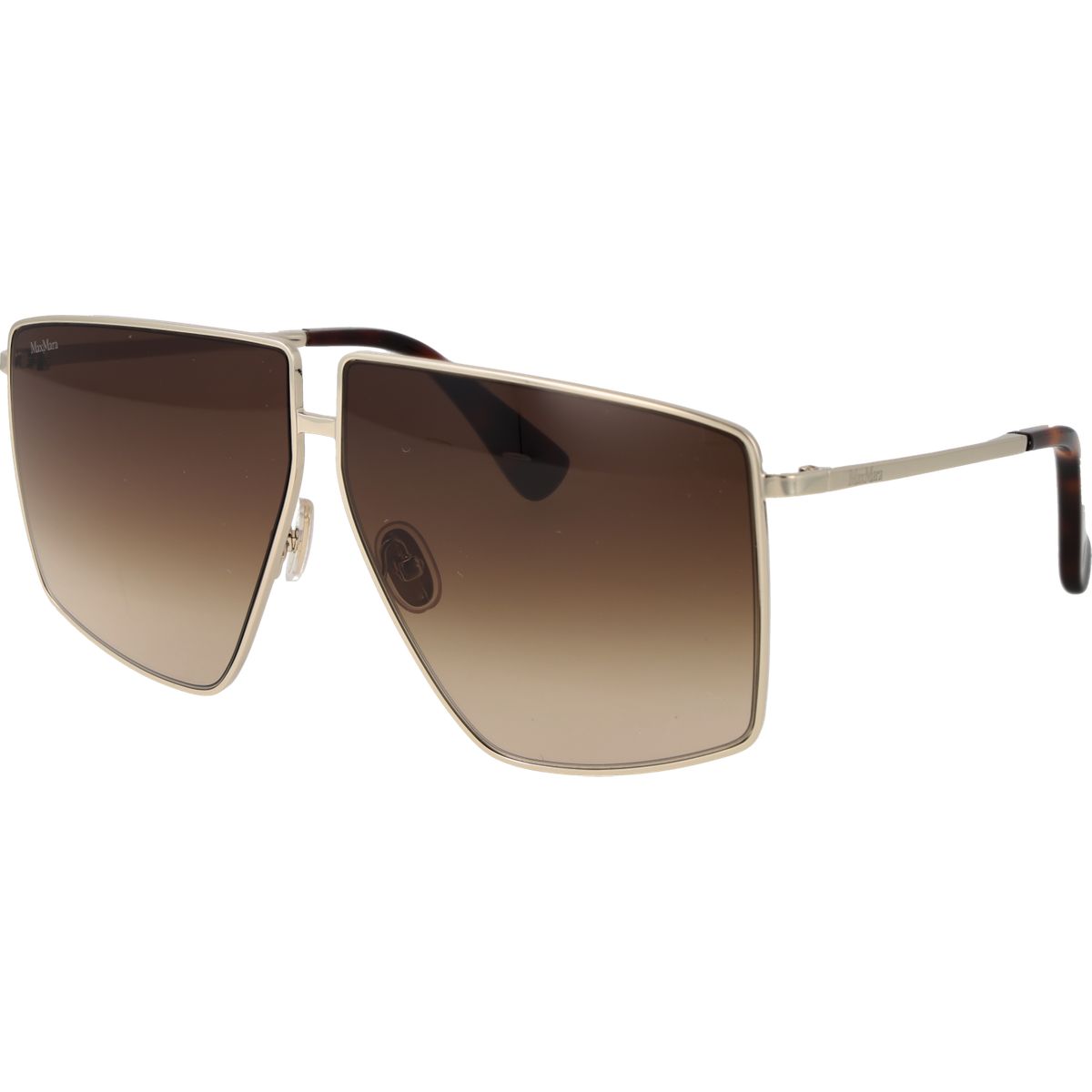 Quadratische Schild Sonnenbrille mit Metallrahmen