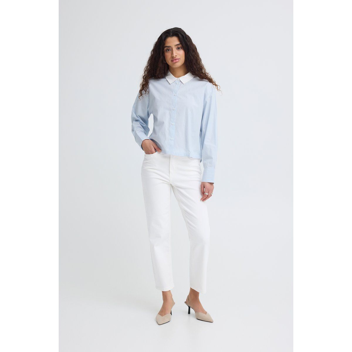 Cropped Jeans mit geradem Bein