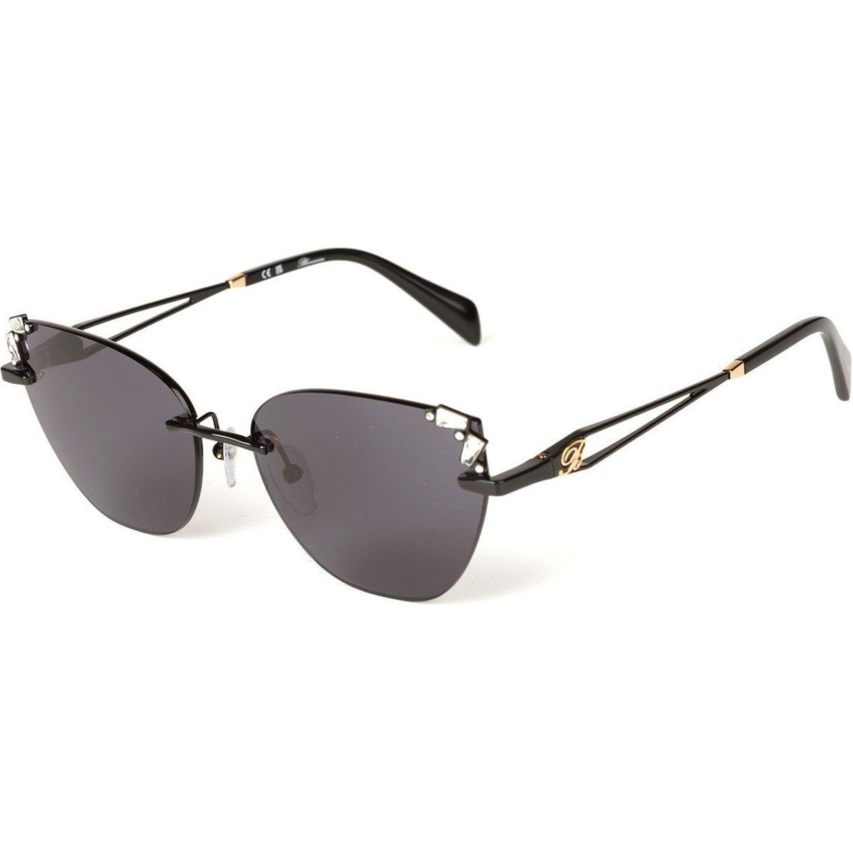 Randlose Cat-Eye Sonnenbrille mit Metallrahmen