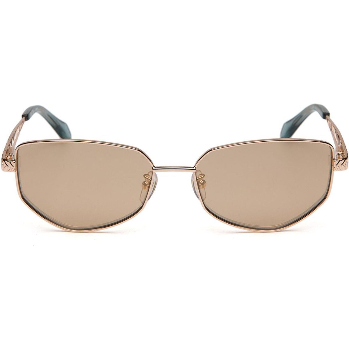 Geometrische kupfergoldene Sonnenbrille