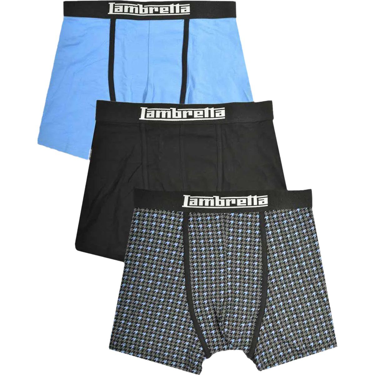 Lambretta - Boxershorts für Herren (3er-Pack) (Schwarz/Blau)