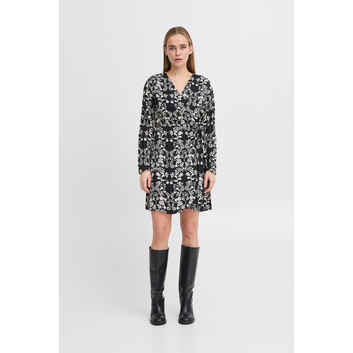 Mini-Wickelkleid mit Blumendruck