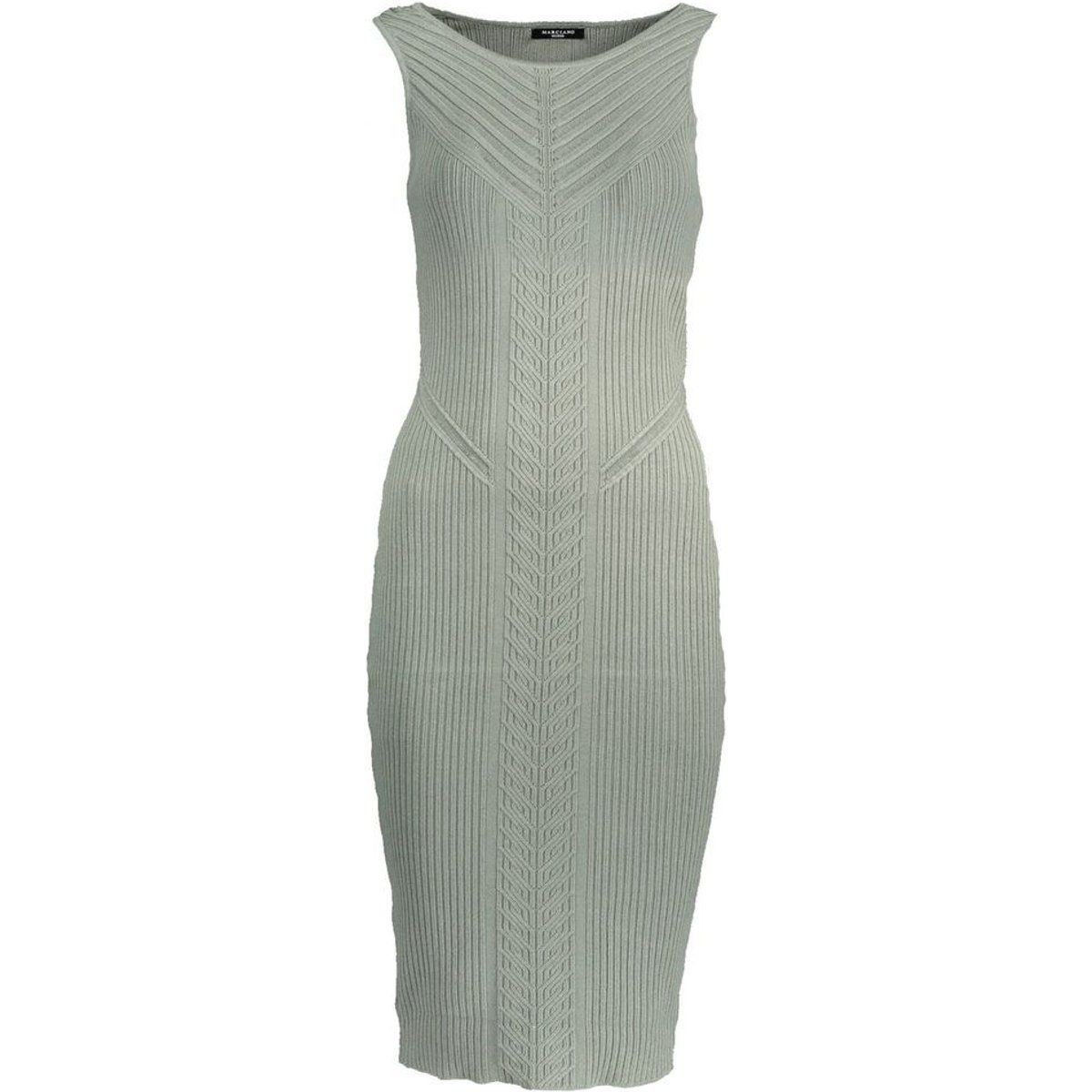 Geripptes Strick-Bodycon-Midikleid