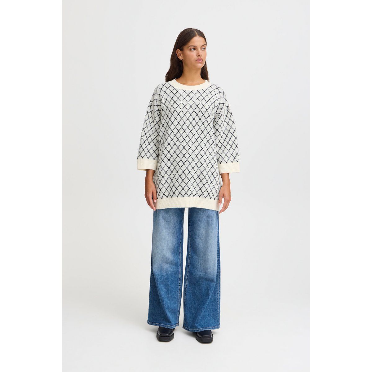 Gemusterter Strickpullover mit lockerer Passform