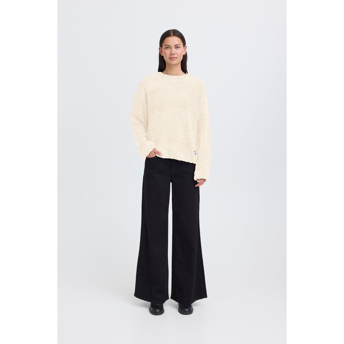Oversize Strickpullover mit langen Ärmeln