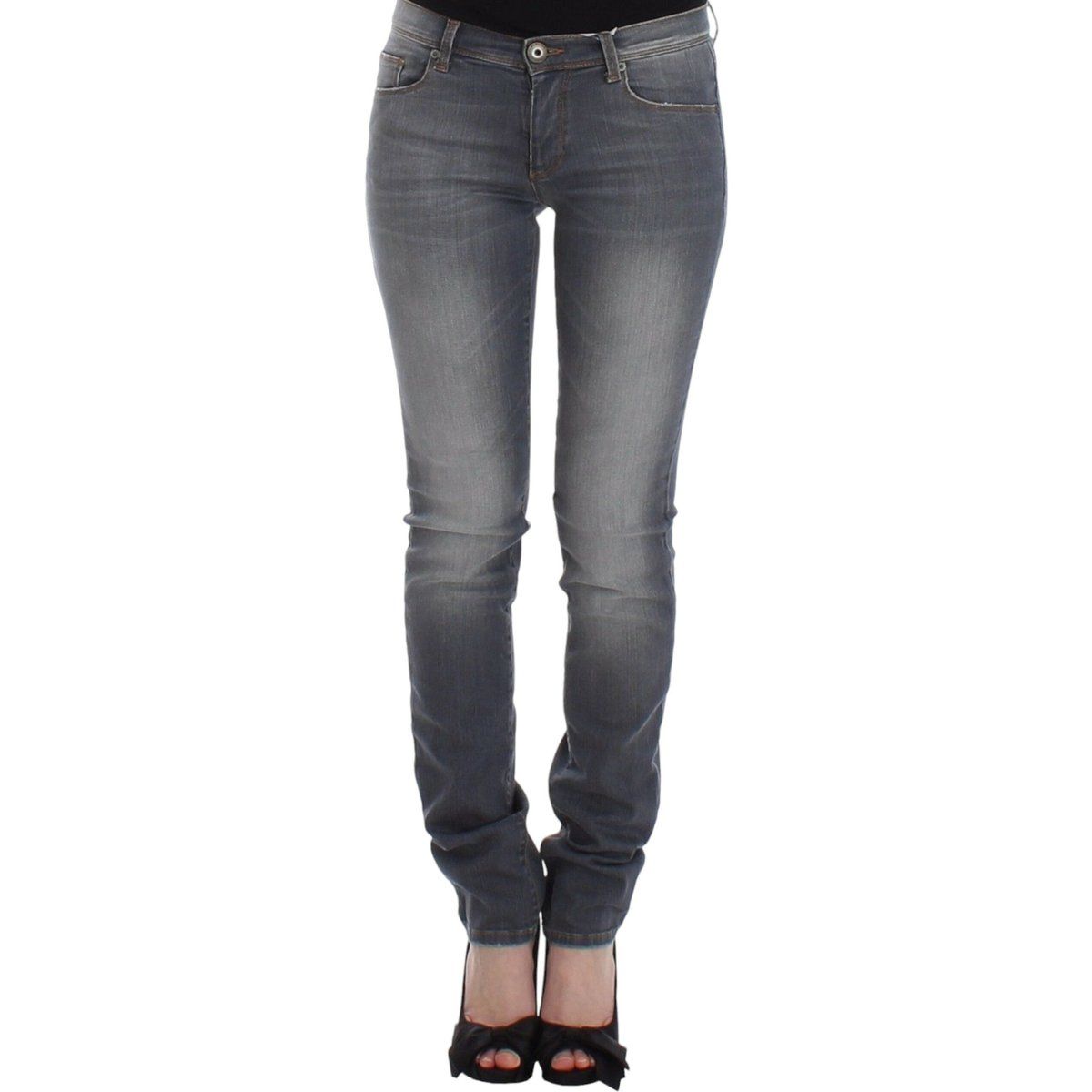 Graue Skinny Jeans Slim Fit