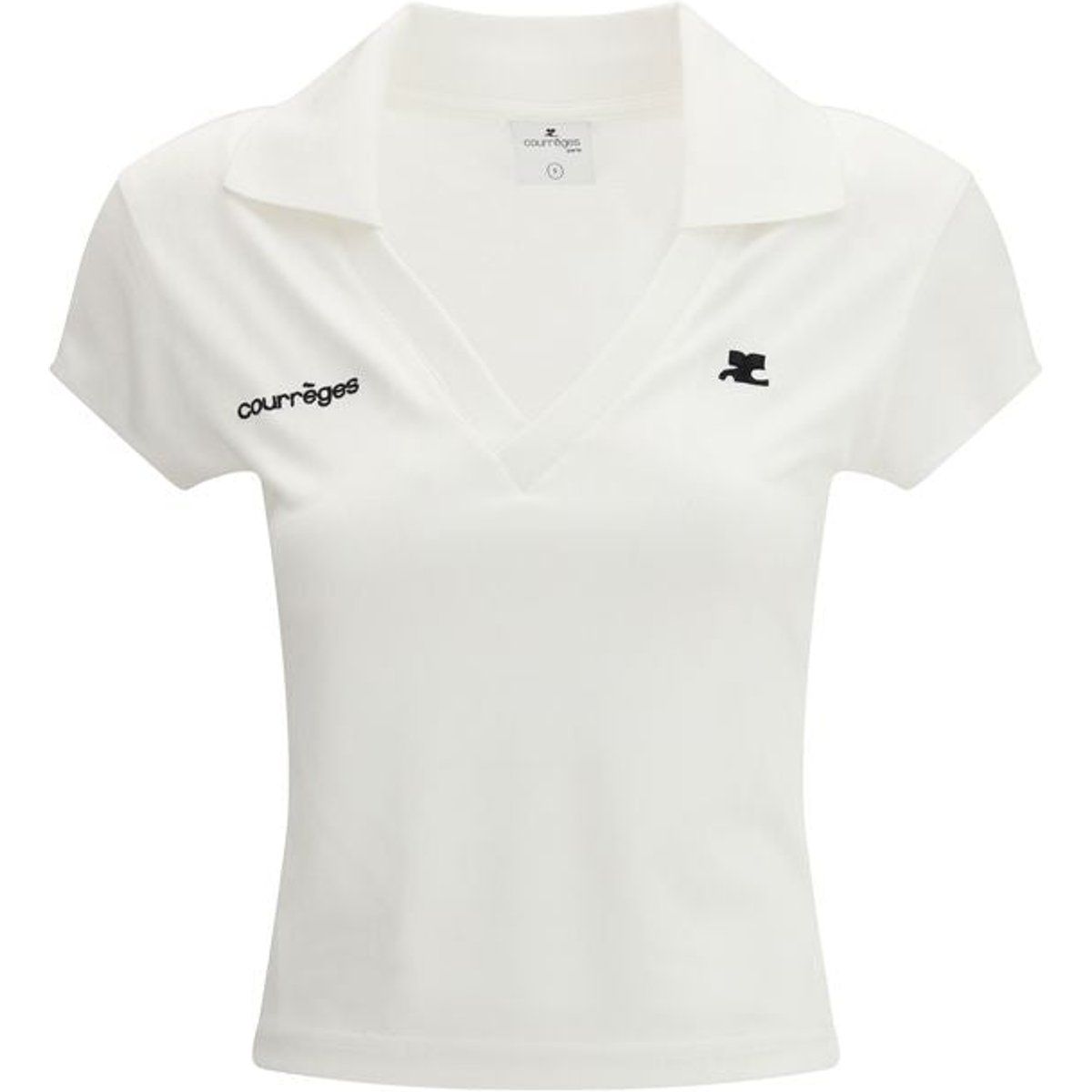 Kurzes Baumwoll-Poloshirt, schmale Passform