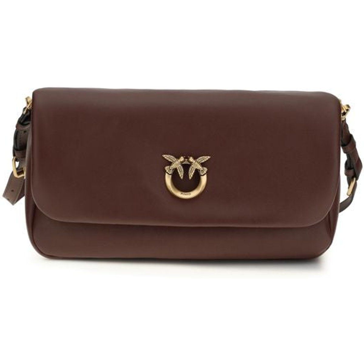 PINKO Schultertasche aus braunem Kalbsleder Bos Taurus