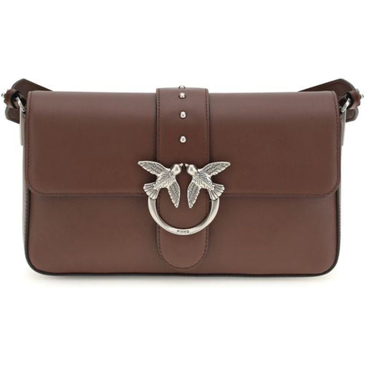 PINKO Braune Leder-Schultertasche
