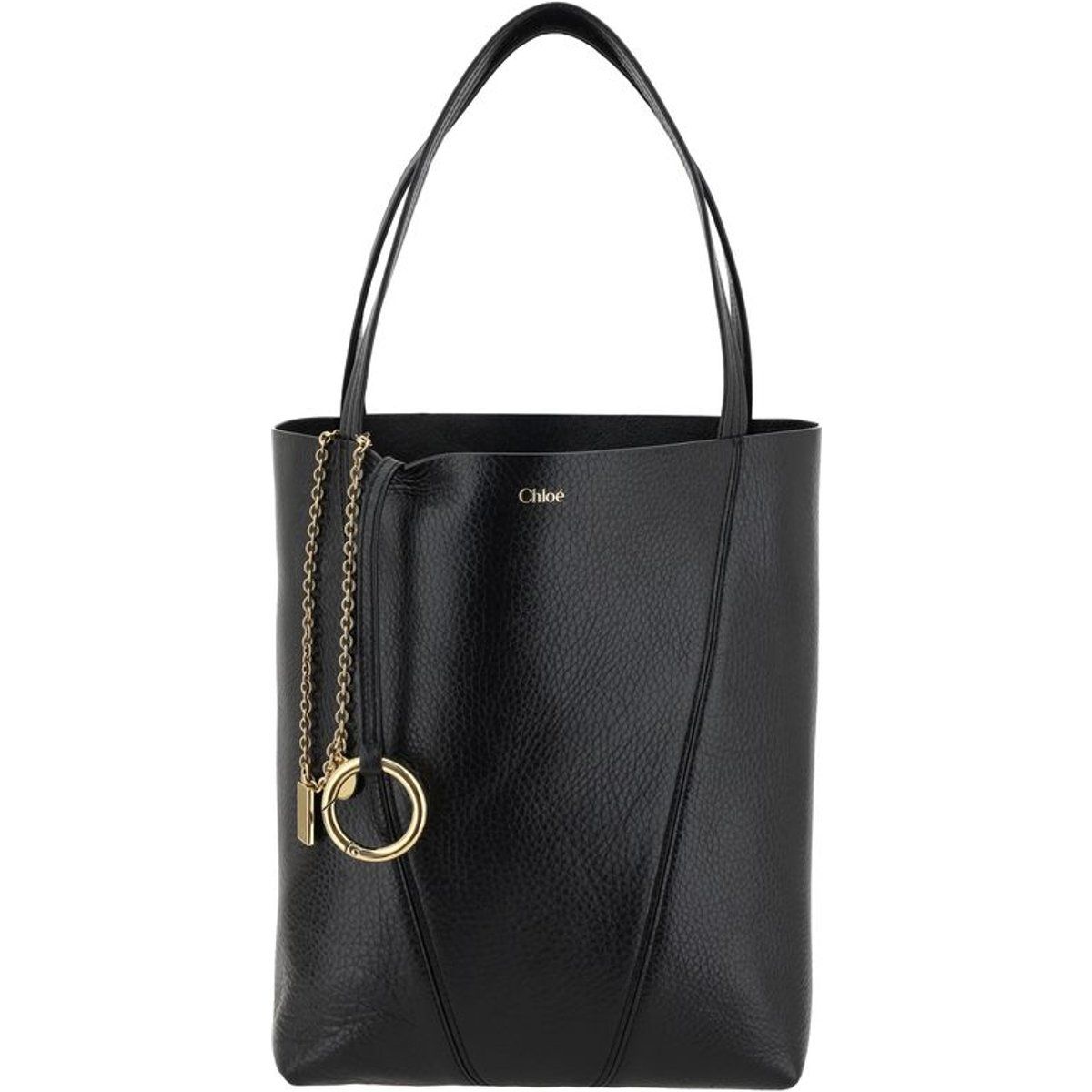 Chloé Schwarze Kalbsleder Bos Taurus Schultertasche
